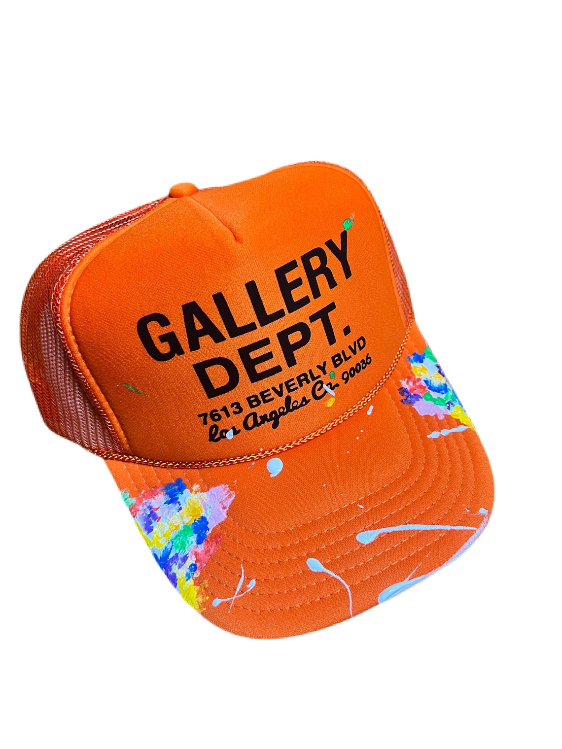 Orange Custom Inspired Gallery Dept Paint Trucker Hat Etsy