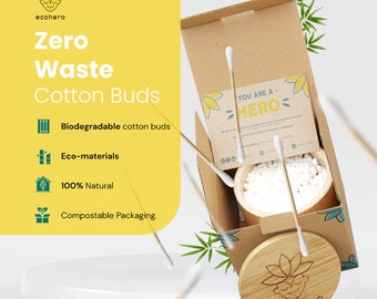 BAMBOO COTTON SWABS, Cosmetic Products, 250 Sustainable Buds Ear Cleaner Makeup Accessories, Earbud Holder Storage Container