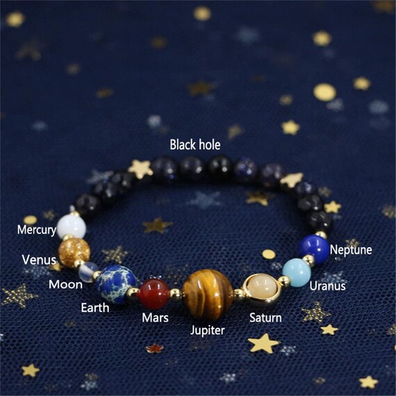 Eight Planets Natural Stone Universe Solar Galaxy 7 Chakra Beads Bracelets  Yoga