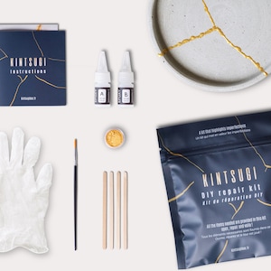 Kit di riparazione Kintsugi, kit Kintsugi fai da te, kit artigianali per la casa, artigianato per adulti, oro e argento, regalo da fare, regalo per coppia immagine 1