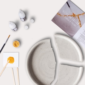 Kit di riparazione Kintsugi, kit Kintsugi fai da te, kit artigianali per la casa, artigianato per adulti, oro e argento, regalo da fare, regalo per coppia immagine 2