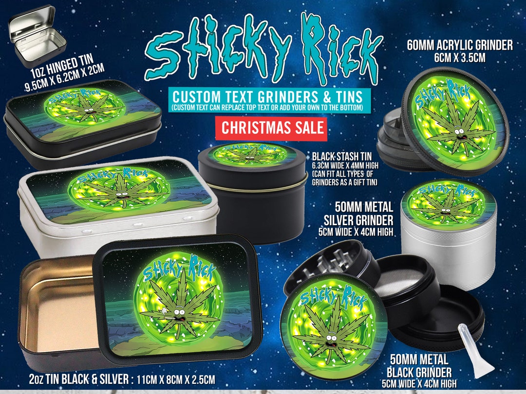 Sticky Rick Custom Text Grinders & Tins - Etsy UK