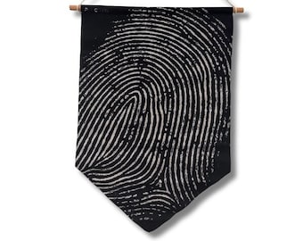 Fingerprint canvas display banner for enamel pins