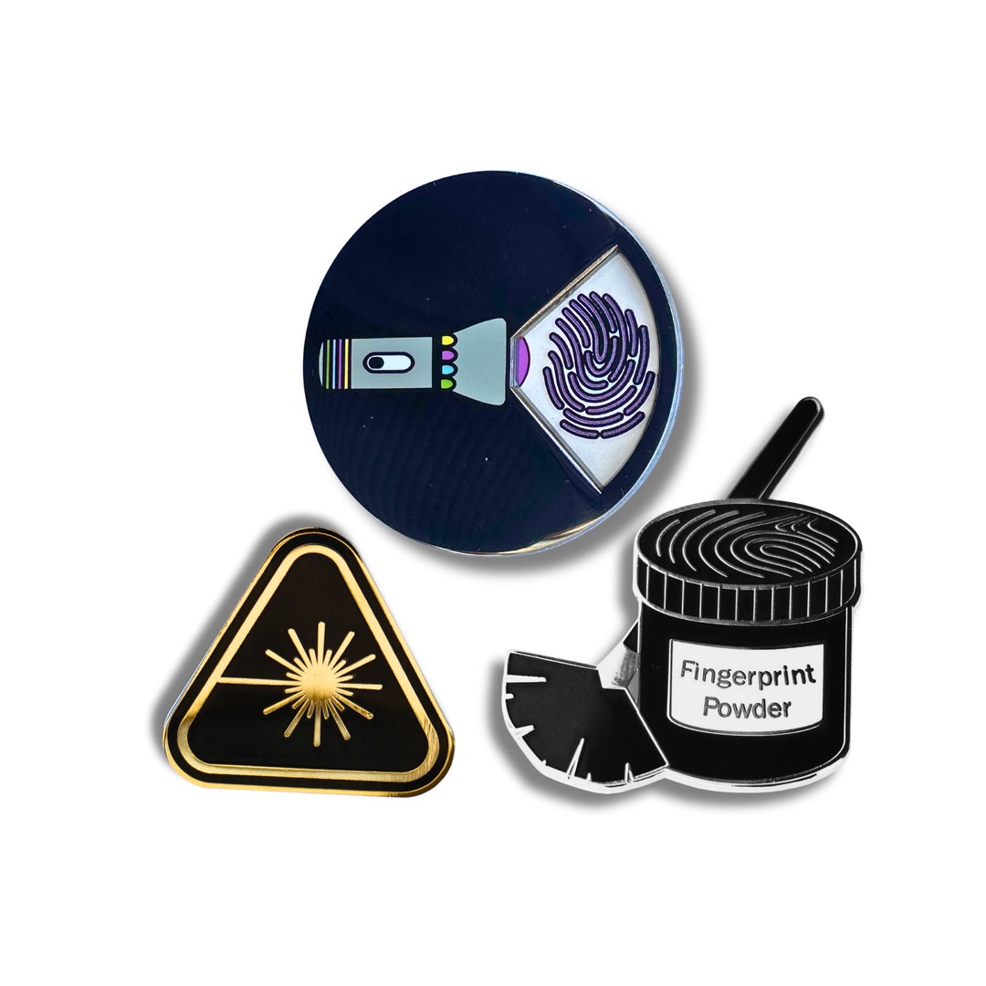 Fingerprint Enamel Pin Set of 3, Forensic Science, Crime Scene ...