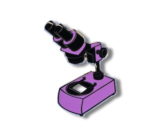 Microscope Hard Enamel Pin, Science, Chemistry, Biology, Forensic, lab, doctor