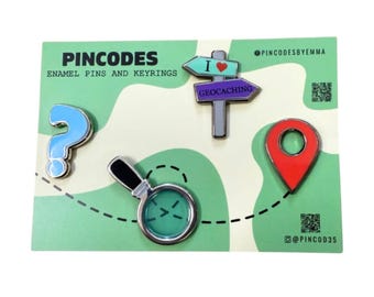 Geocaching pin set