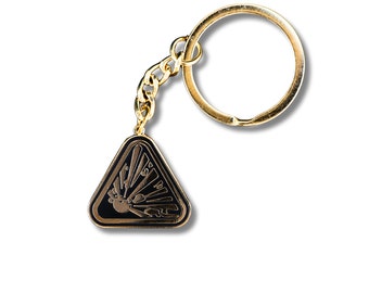 Explosive Hazard Symbol Hard Enamel Keyring, Science, Chemistry, Biology, Forensic, lab
