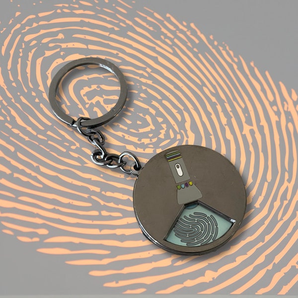 Spinning Forensic Tourch,  Light Source, Fingerprint Detection Hard Enamel Keyring, Crime Scene