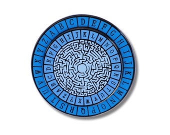 Spinning Decipher Wheel Enamel Pin: Code Decoder, Escape Room Puzzle