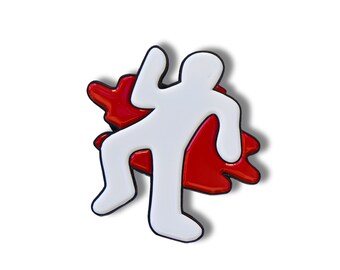 Body Outline Soft Enamel Pin, True Crime, Murder Mystery, CSI, Crime Scene