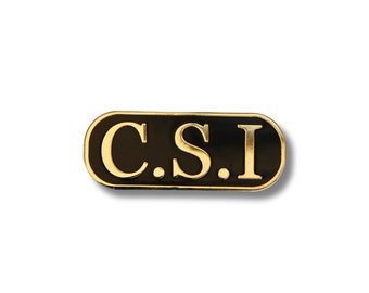 Badge C.S.I. Épinglette en émail dur, Véritable crime, Meurtre mystérieux, Enquête sur une scène de crime