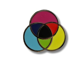 CMYK Colour Theory Model, photography, enamel pin