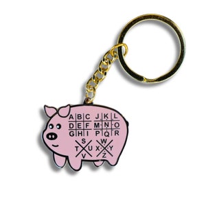 Schweinestift Chiffre Harte Emaille Schlüsselanhänger