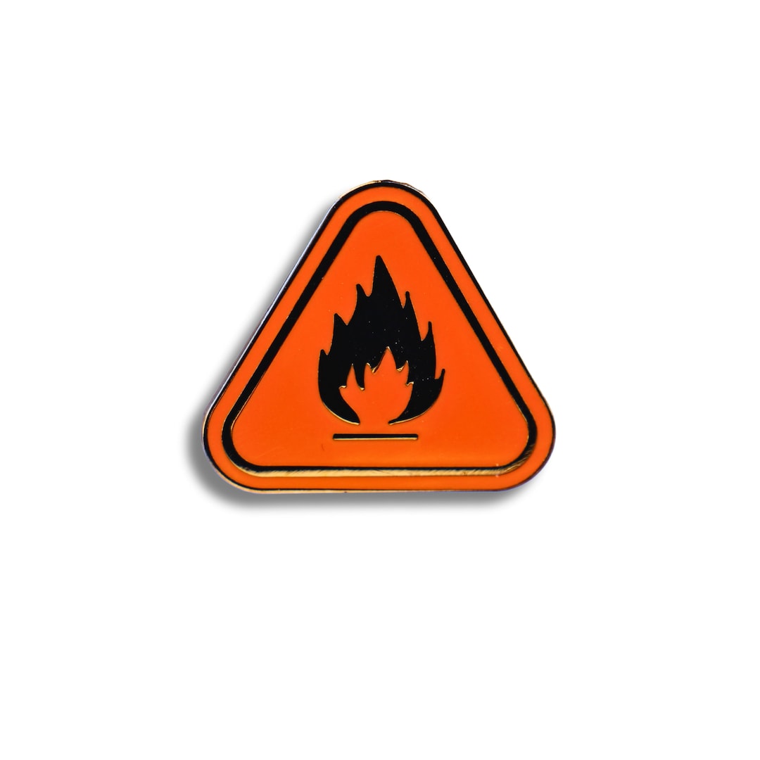 Flammable Hazard Symbol Hard Enamel Pin, Science, Chemistry, Biology ...