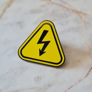 High Voltage Hazard Symbol Hard Enamel Pin, Science, Chemistry, Biology, Forensic, lab