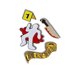 Crime Scene Enamel Pin Set 1, Forensic Science, Crime Scene, Detective, Evidence, gift set