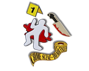 Ensemble d'épingles en émail pour scène de crime : cadeau pour les fans de True Crime