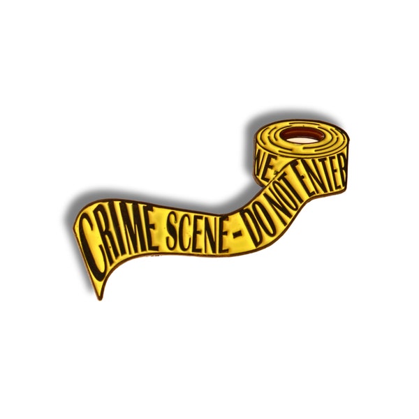 Crime Scene Tape Enamel Pin: True Crime Gift