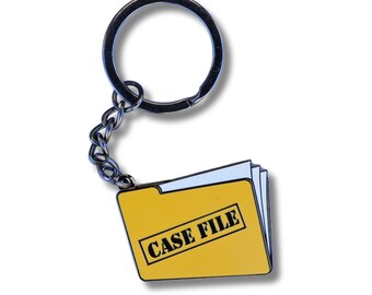 Case File Hard Enamel Keyring, True Crime, Murder Mystery, CSI, Crime Scene Active