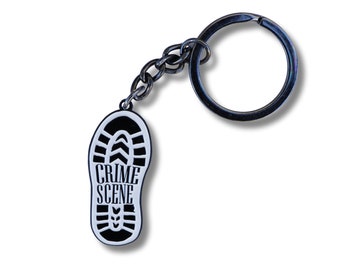 Crime Scene Footwear Impression Keyring: True Crime Gift