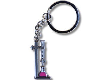 Titration Hard Enamel Keyring, Science, Chemistry, lab,