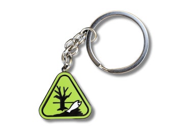 Enviromental Hazard Symbol Hard Enamel Keyring, Science, Chemistry, Biology, Forensic, lab