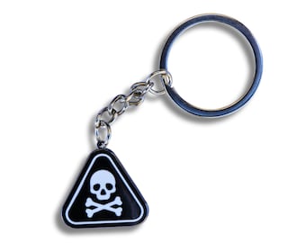 Toxic Hazard Symbol Hard Enamel Keyring, Science, Chemistry, Biology, Forensic, lab