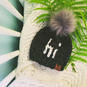 Gorro de punto &quot;Hola&quot; para recién nacidos/prematuros/bebés / Regalo para baby shower / Conjunto para volver a casa / Accesorio para fotos / Gorro de primavera tejido a mano