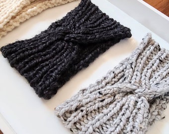 MADE TO ORDER - Knit Chunky Twisted headband | winter ear warmers | crochet