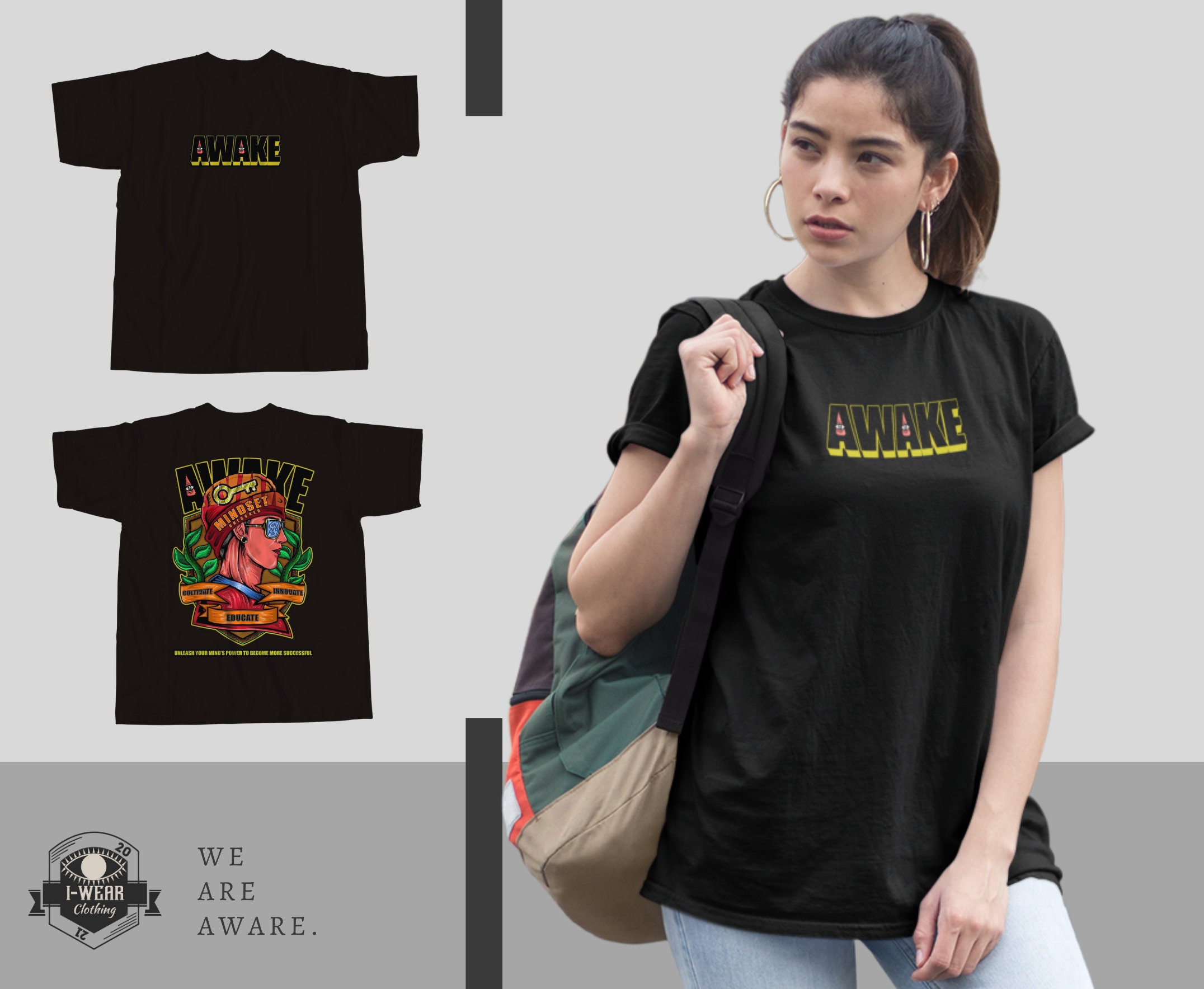 Awake Graphic Retro Tee Design Shirt 