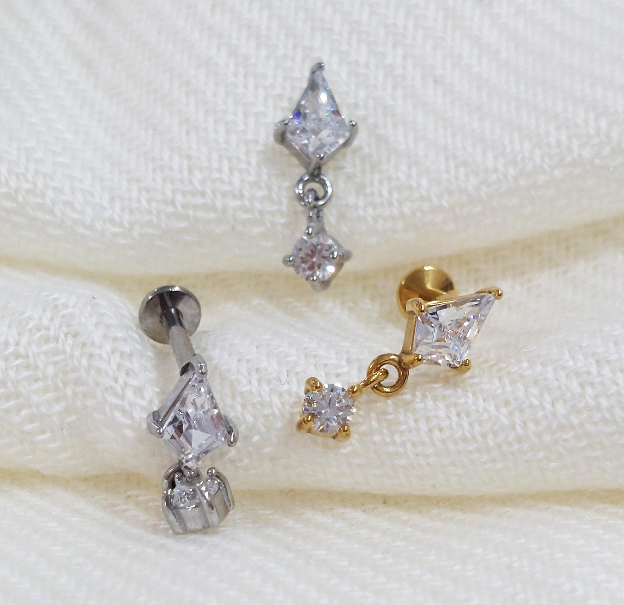 Mabina Orecchini Lobo Argento Punto Luce Tormalina 563739 Stainless Gioiellerie