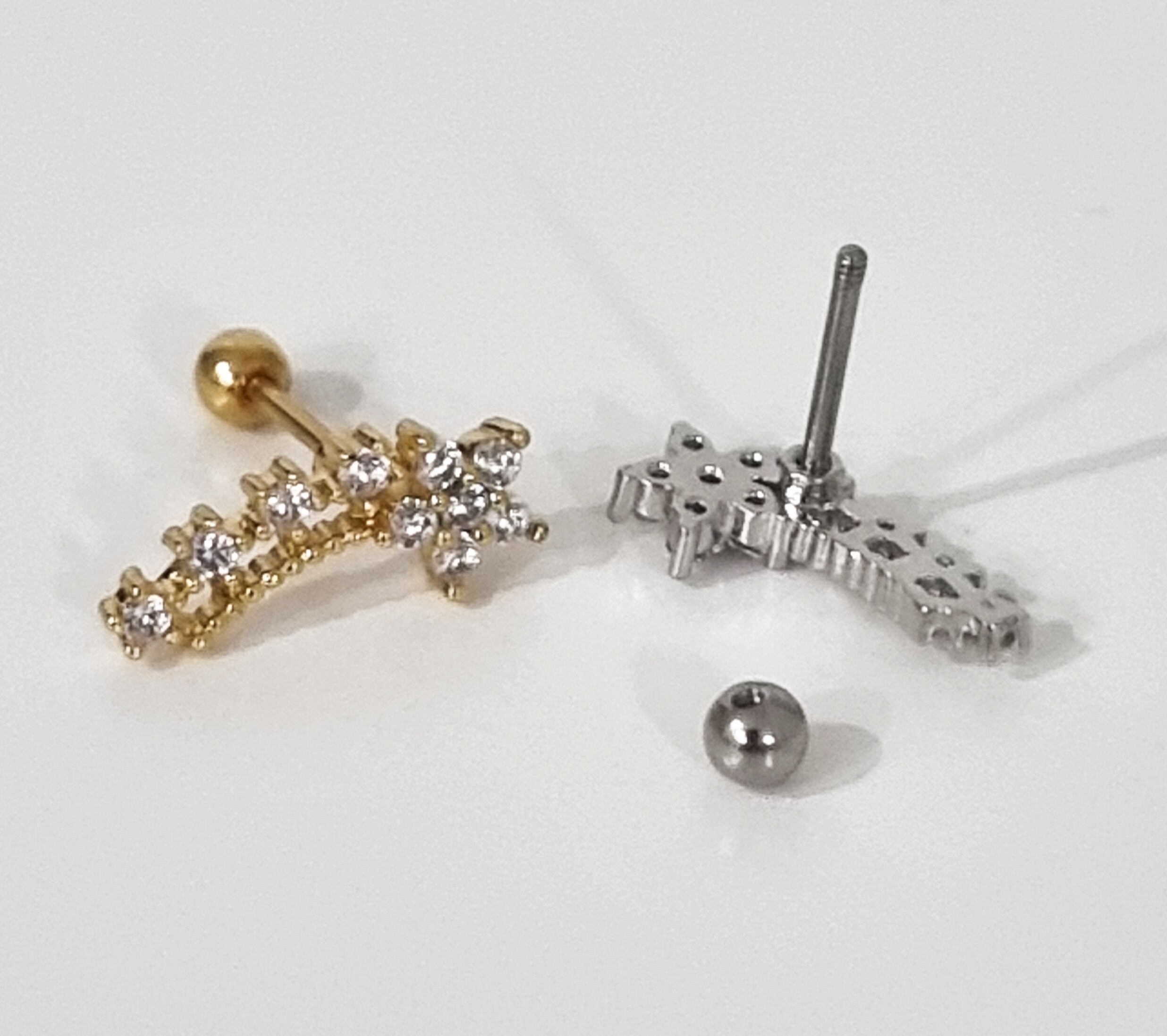 Orecchini A Stella In Acciaio Inossidabile Con Zirconi - Gioielli Unisex Per Donna Uomo E Ragazzi