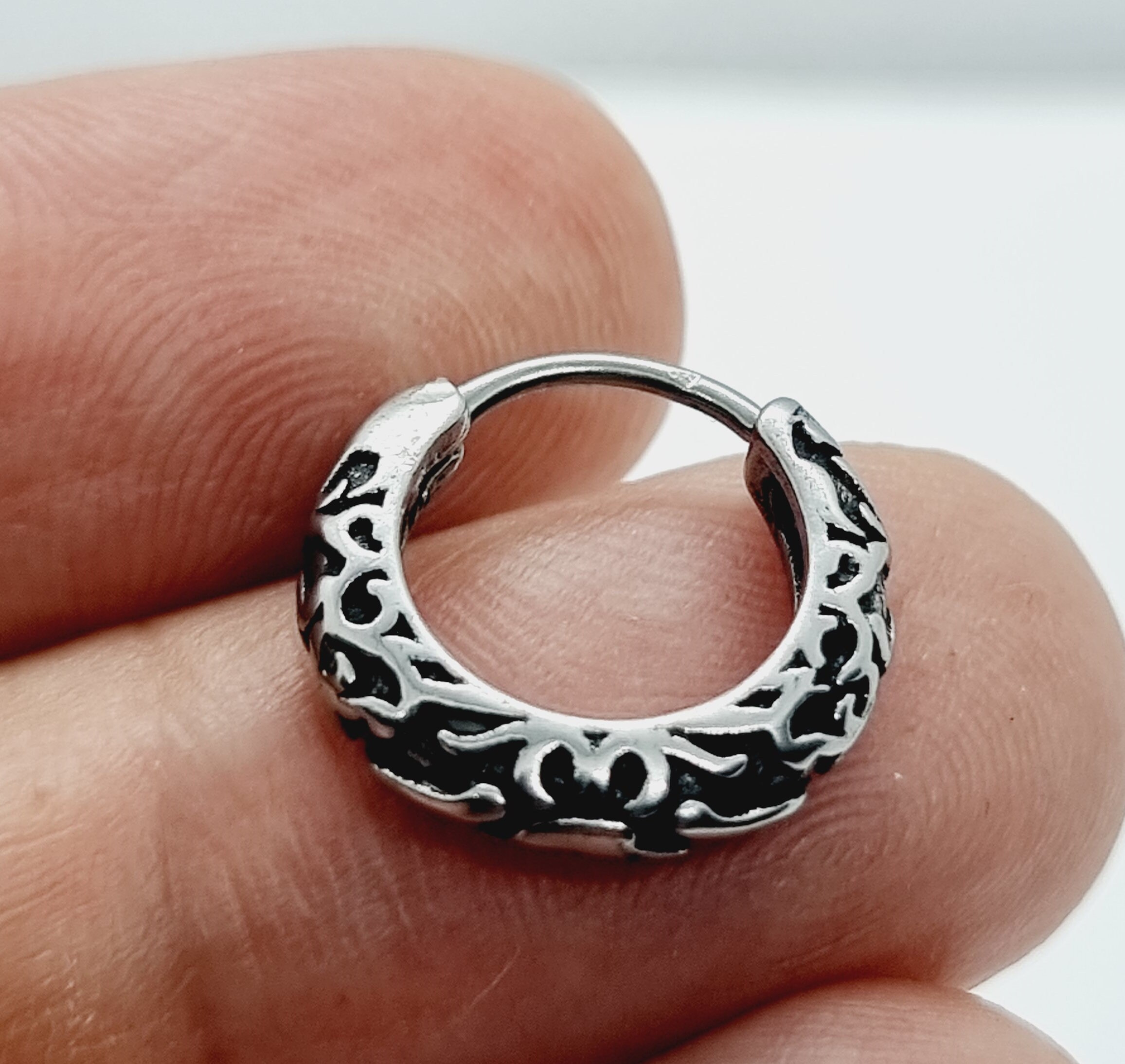Orecchini Con Rune Vichinghe, in Argento Sterling 925, Onice