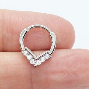 Anillo para la nariz, piercing para oreja, piercing Daith, pendiente para cartílago de 16 g, aro de plata, regalo para ella, joyería de acero