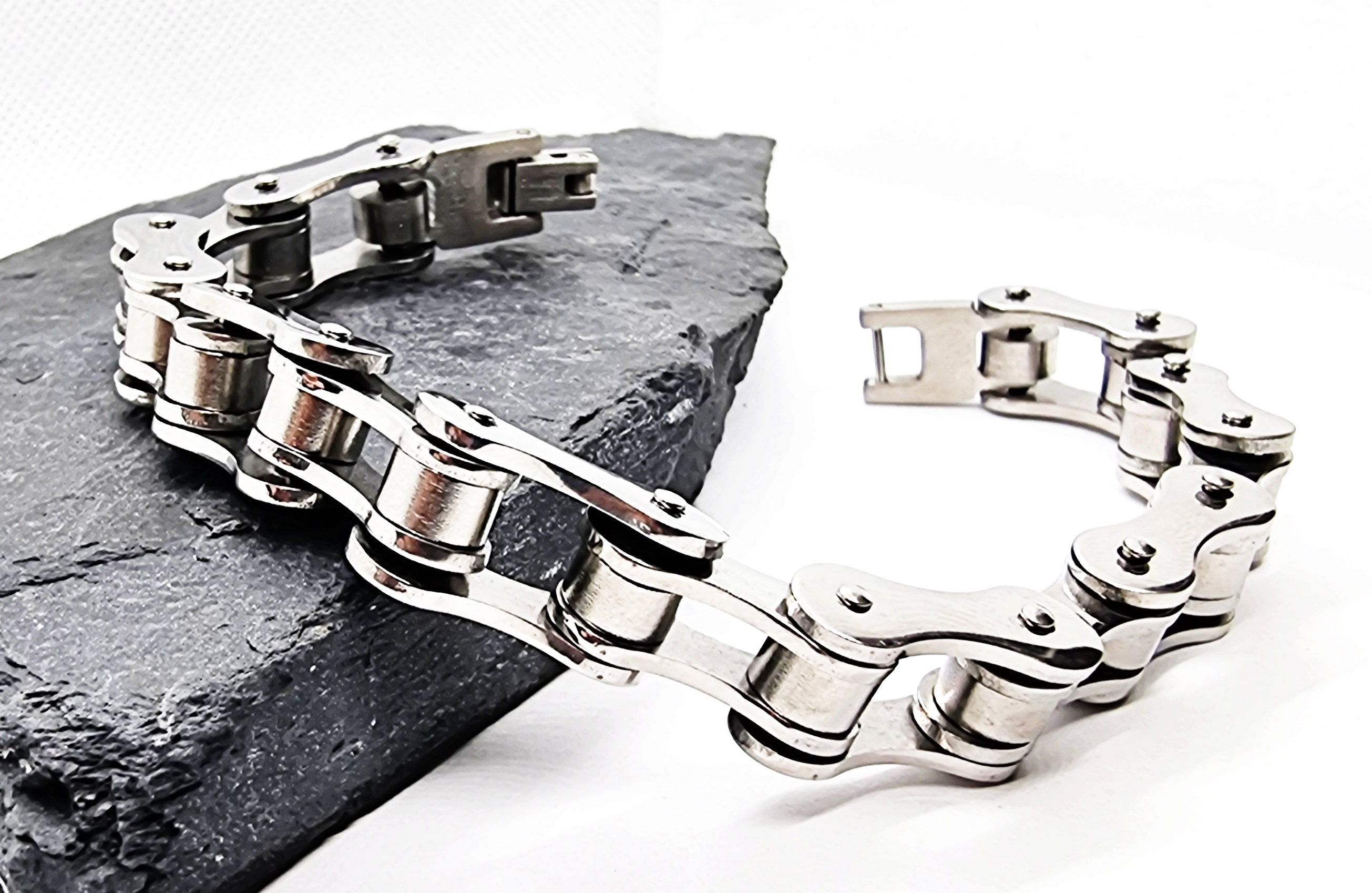 Bracciale Punk Borchiato Nero E Argento, Cuoio Sintetico, Biker Metallaro, Taglia Unica Adulto