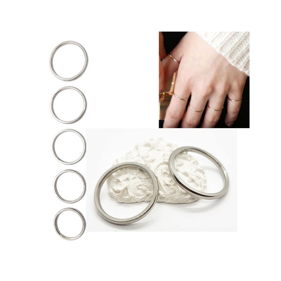 Anello In Argento 925 Donna Anello Fedina In Acciaio, Ferma Anello