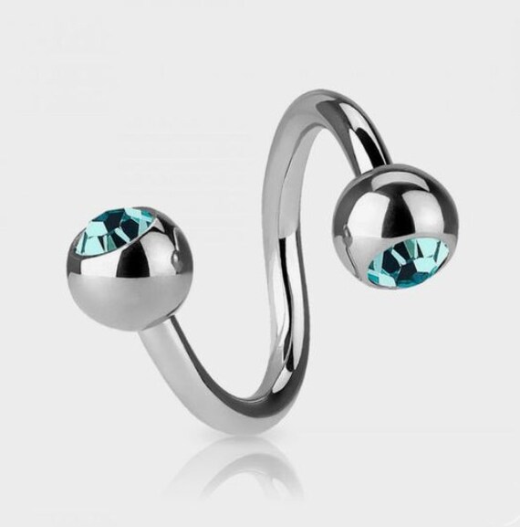 Orecchini Donna In Acciaio Chirurgico Con Zirconi - Sfera E Spirale, Chiusura A Vite, Colore Argento, Marca Tyche.21