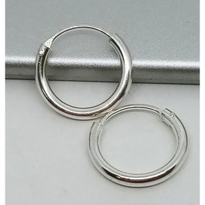 Orecchini da donna, orecchini a cerchio per uomo, cerchietti in argento 925% diametro 16mm ,orecchini a cerchio in argento, cerchi da lobo
