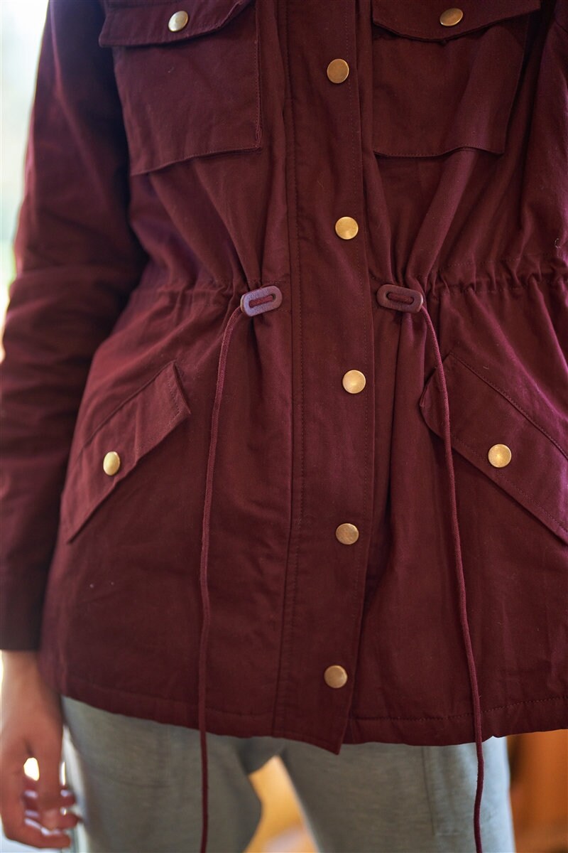 Maroon utility jacket deals