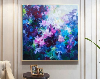 peinture contemporaine,déco, peinture florale, fleurs abstrait, tableau peinture