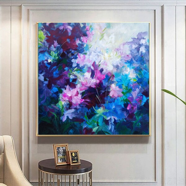 peinture contemporaine,déco, peinture florale, fleurs abstrait, tableau peinture