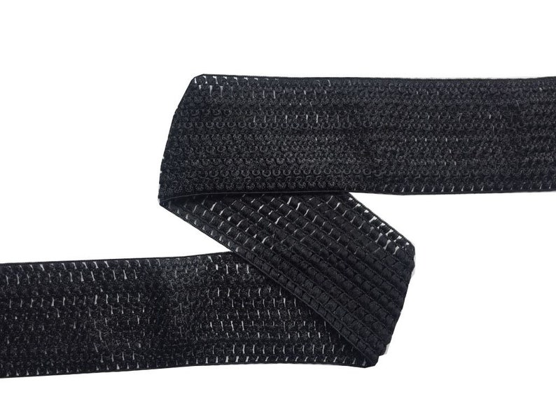 Elastic crochet strap, 70 mm black Elastic crochet strap, 70 mm black