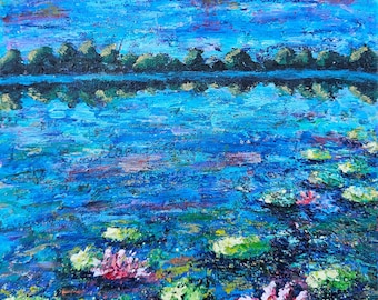 Acrylic Painting "A Magic Paradize: Fallen Angels", Textured Mixed Media Canvas 8x10