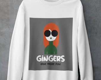 Dames Meisjes. Sweatshirt.  Trui. Gember haar. Gembers Rode Haren Hebben Meer Plezier. Rood hoofd. Geschenk