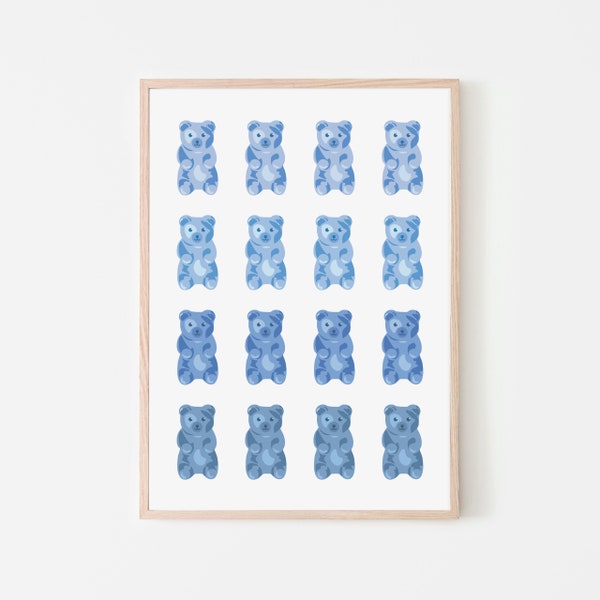 Blue Gummy Bear Print - Etsy