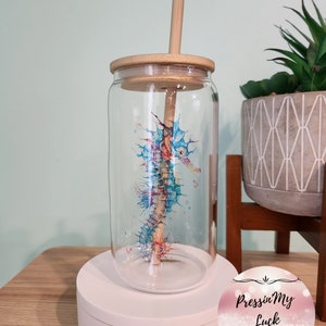 Beautiful Watercolor Seahorse designed Glass Tumbler