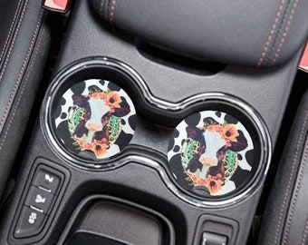Cow Print with Cow Car Coasters