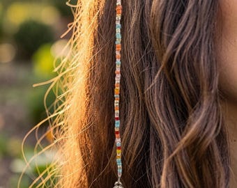 Multicolor Beaded Hair Clips, Bohemian Style, Hair Piece