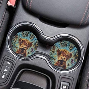 Highland Cow Car Coasters