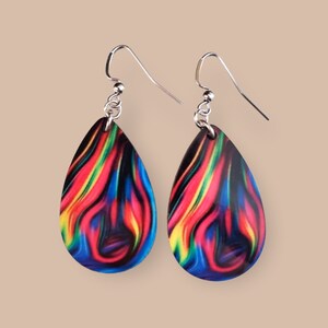Colorful Earrings, Statement Earrings, Teardrop Earrings, Lightweight, Dangle Jewlery
